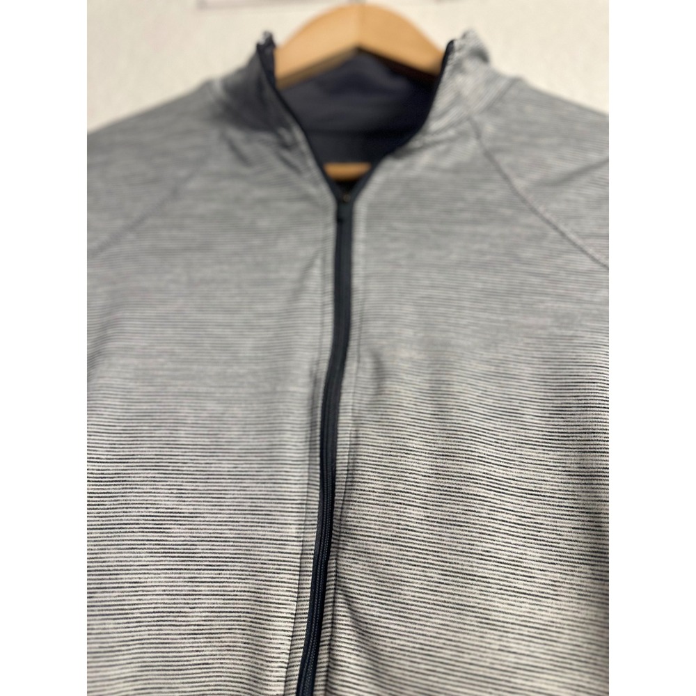 Champion C9 Duo Dry Womens XS Full Zip Striped Athletic Jacket Grey Thumbholes - Picture 5 of 14